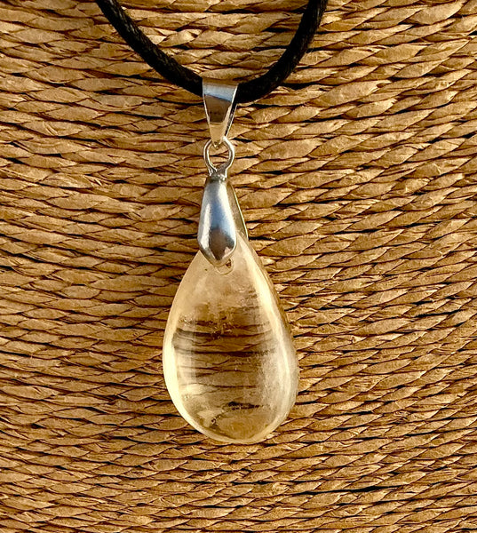 Pendentif Citrine - Pierre Plate forme goutte