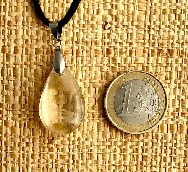 Pendentif Citrine - Pierre Plate forme goutte