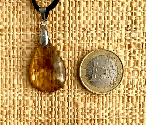 Pendentif Citrine - Pierre Plate forme goutte
