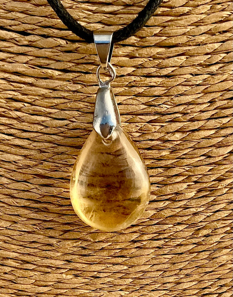 Pendentif Citrine - Pierre Plate forme goutte