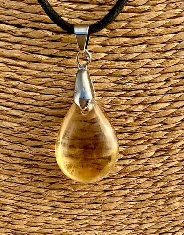 Pendentif Citrine - Pierre Plate forme goutte
