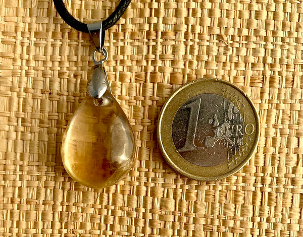 Pendentif Citrine - Pierre Plate forme goutte