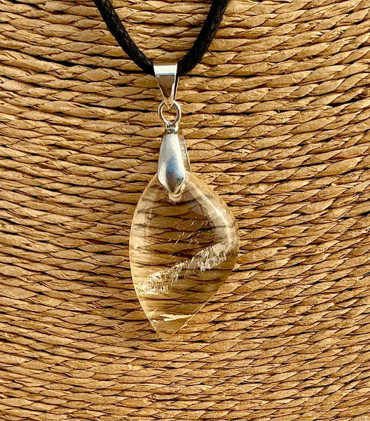 Pendentif Citrine - Pierre Plate forme libre