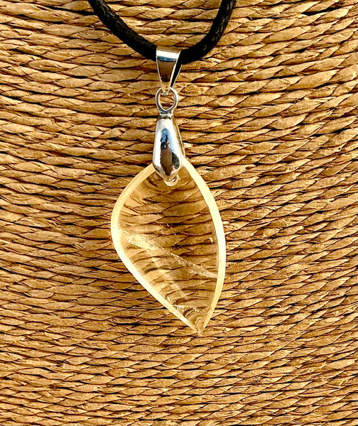 Pendentif Citrine - Pierre Plate forme libre