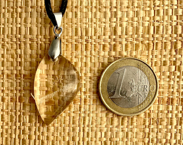 Pendentif Citrine - Pierre Plate forme libre