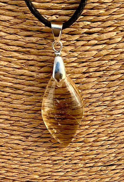Pendentif Citrine - Pierre Plate forme libre