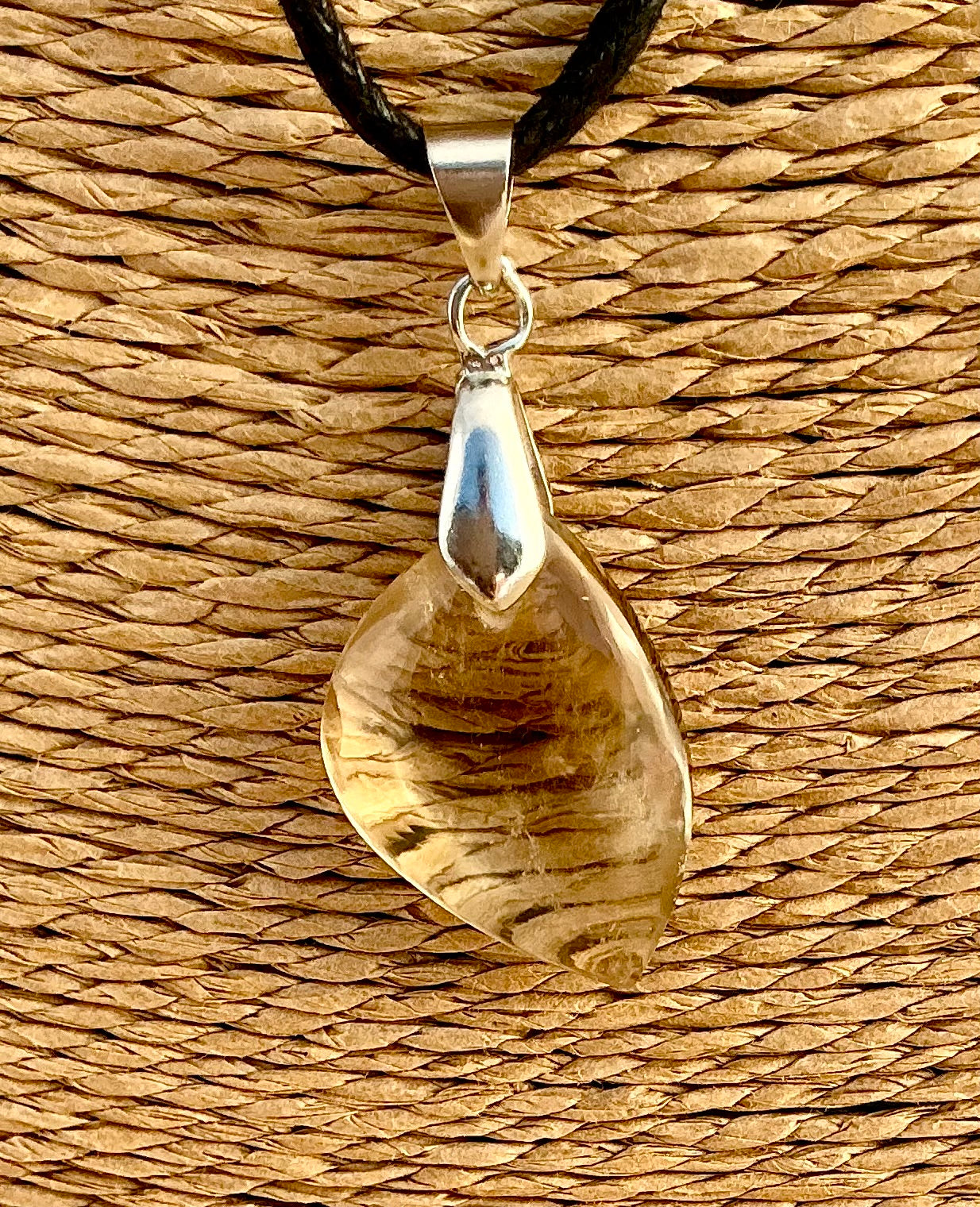 Pendentif Citrine - Pierre Plate forme libre