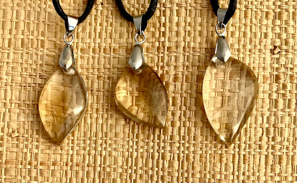 Pendentif Citrine - Pierre Plate forme libre