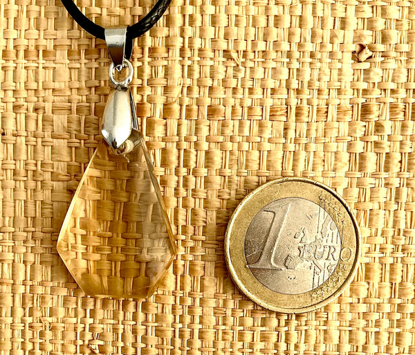 Pendentif Citrine - Pierre Plate forme libre
