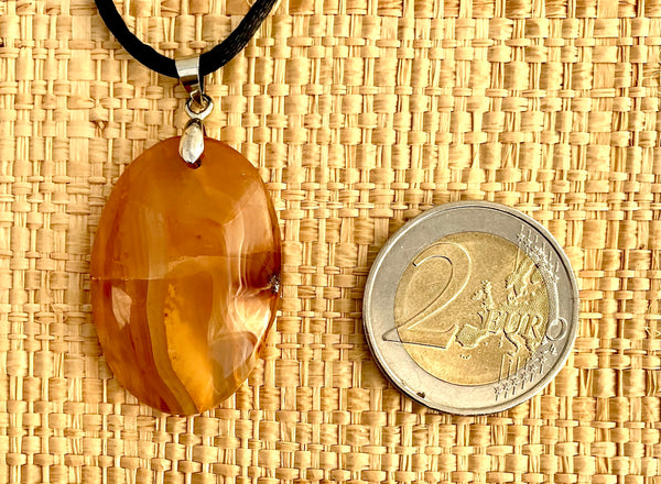 Pendentif Cornaline - Pierre plate forme ovale