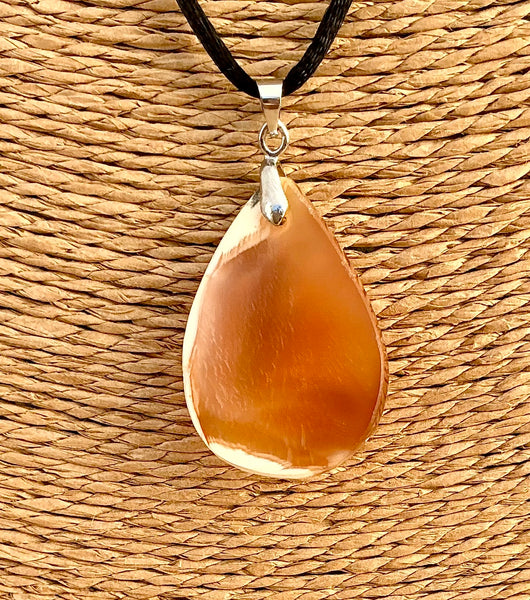 Pendentif Cornaline - Pierre plate forme goutte