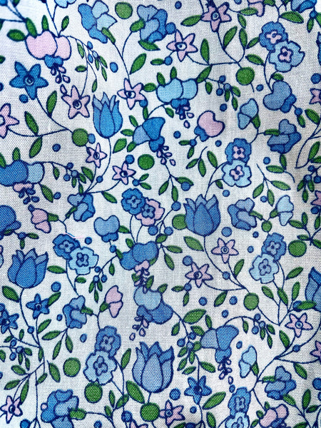 Robe smocks "Piso" Chasuble à Fleurs bleues