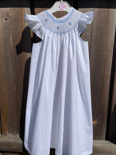 Chemise de Nuit smockée Blanche