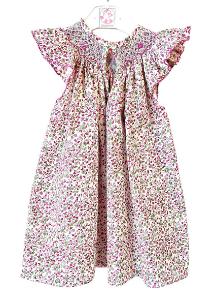 Robe Blouse smockée "Aubergine" à Fleurs