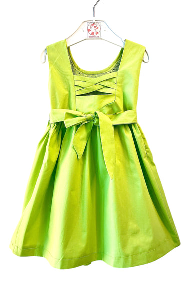 Robe smocks Chasuble Vert Anis