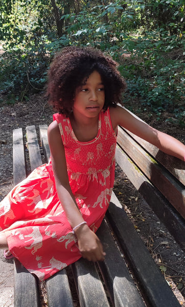 Robe smocks "Tigre" Chasuble avec motifs Tigres