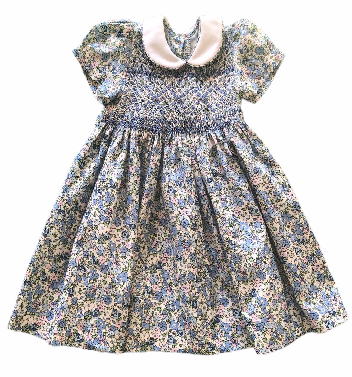 Robe Fille 6 Ans Smocks Brodée Main - Fruits, 100% Coton, Madagascar (Neuve)