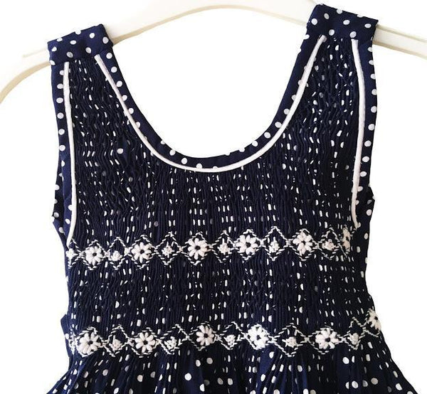 Robe smocks enfant fille brodé main