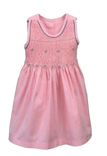 Robe smock velours sans manche chasuble brodé main rose clair et gris hiver 2019 2020