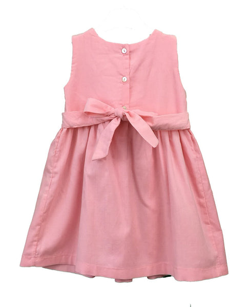 Robe smock velours sans manche chasuble brodé main rose clair et gris hiver 2019 2020