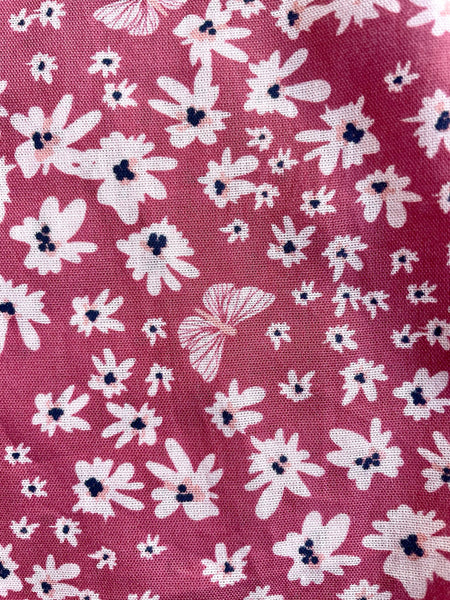 Blouse smockée "Rubis" à Fleurs Rouge