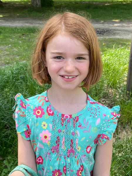 Robe Blouse smockée "Turquoise"